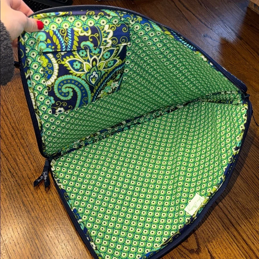 Vera Bradley Blue and Green Paisley Laptop Bag